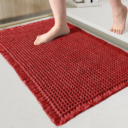 Simple Bathroom Absorbent Stain-resistant Waffle Mat
