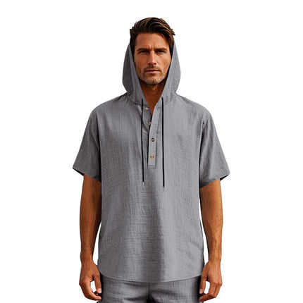 Linen Short-sleeved Men's T-shirt Simple