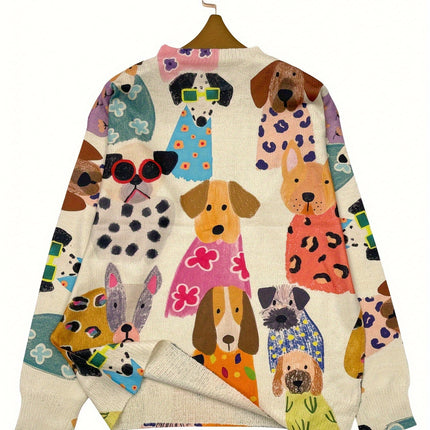 Color Printed Light Dog Sweater