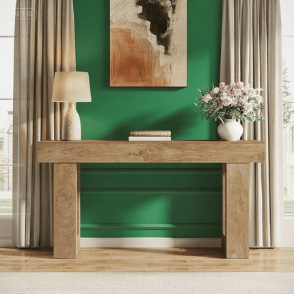 Console Table, Wooden Rectangular Sofa Table Behind The Couch