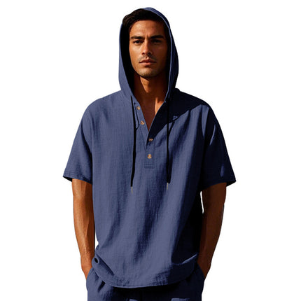 Linen Short-sleeved Men's T-shirt Simple