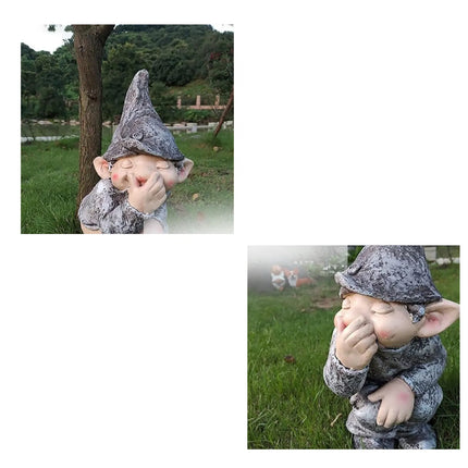 Pooping Naughty Gnome Miniature Statue Funny Resin Home Garden Ornament