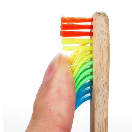 Bamboo toothbrush rainbow environmental protection bamboo handle toothbrush