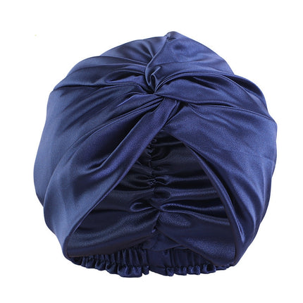 Europe And The United States Popular Imitation Silk Double Layer Nightcap Cross Twist Cap