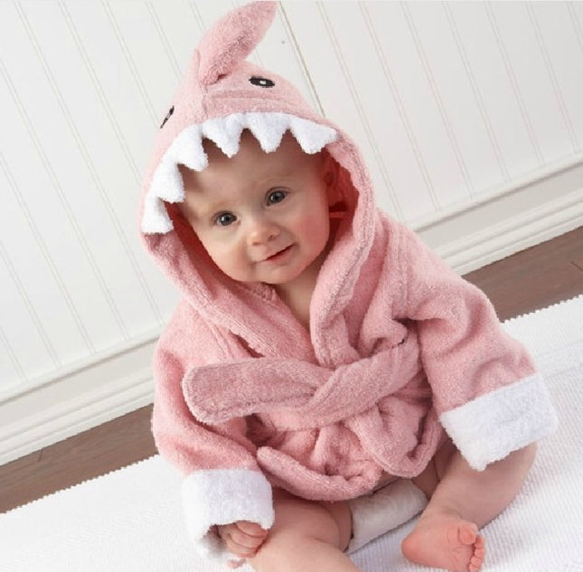 Babies Hooded Absorbent Animal-shaped Bathrobe