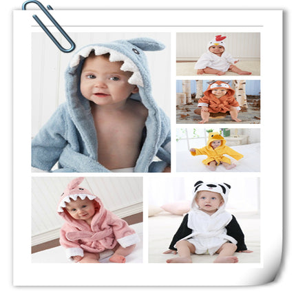 Babies Hooded Absorbent Animal-shaped Bathrobe