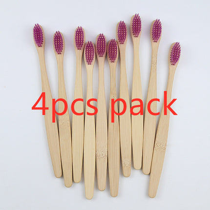 Bamboo toothbrush rainbow environmental protection bamboo handle toothbrush
