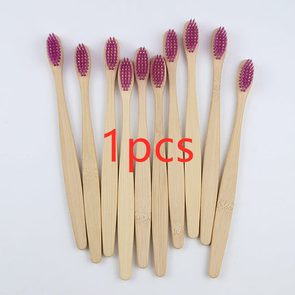 Bamboo toothbrush rainbow environmental protection bamboo handle toothbrush