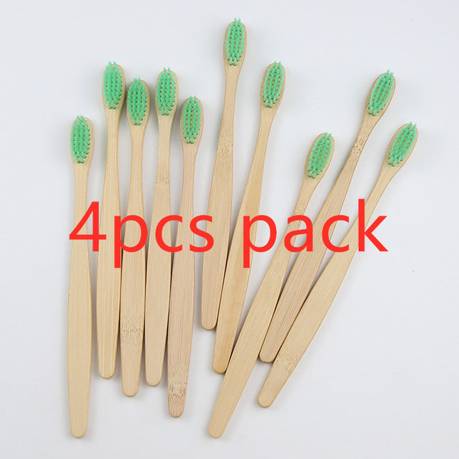 Bamboo toothbrush rainbow environmental protection bamboo handle toothbrush