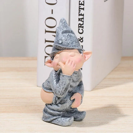 Pooping Naughty Gnome Miniature Statue Funny Resin Home Garden Ornament