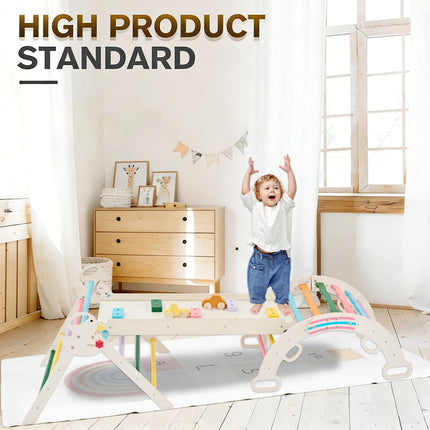 9-in-1 Wooden Indoor Climbing Set, Arches, Ramps And Ladders, Foldable Children's Climbing Frame