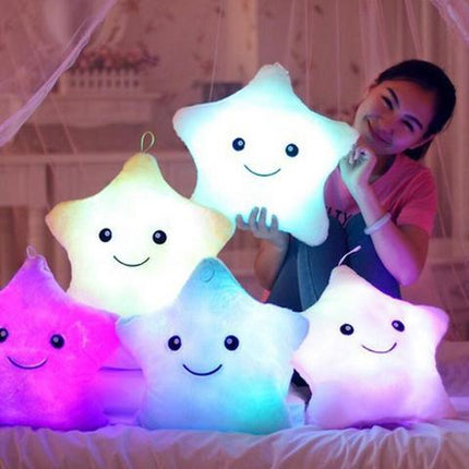 Luminous Pillow Vivid Star Design LED Light Colorful Cushion Stars Plush Pillow Toys Gift For Kids Children Girl