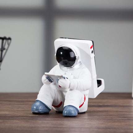 Astronaut Mobile Phone Stand Student Desktop Holder Cute Spaceman Cell Phone Holder Creative Gift Small Desk Decoration