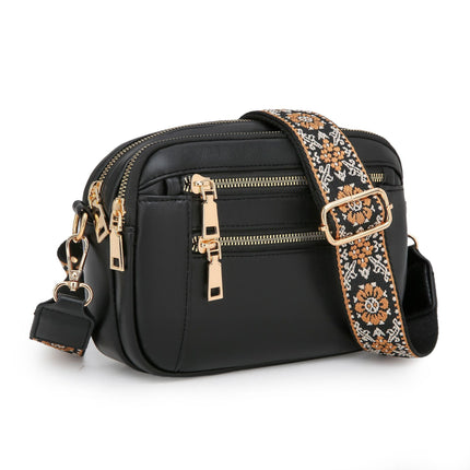 Ladies' Small Square Bag Two-tone Leather Crossbody Bag Large-capacity PU Crossbody Wallet Multi-functional For Women's Bag
