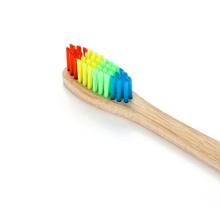 Bamboo toothbrush rainbow environmental protection bamboo handle toothbrush