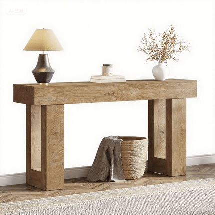 Console Table, Wooden Rectangular Sofa Table Behind The Couch