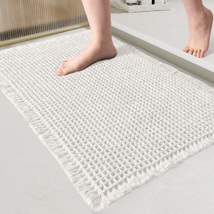 Simple Bathroom Absorbent Stain-resistant Waffle Mat