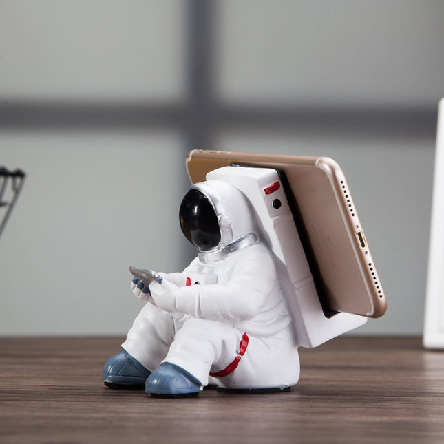 Astronaut Mobile Phone Stand Student Desktop Holder Cute Spaceman Cell Phone Holder Creative Gift Small Desk Decoration