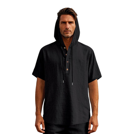 Linen Short-sleeved Men's T-shirt Simple