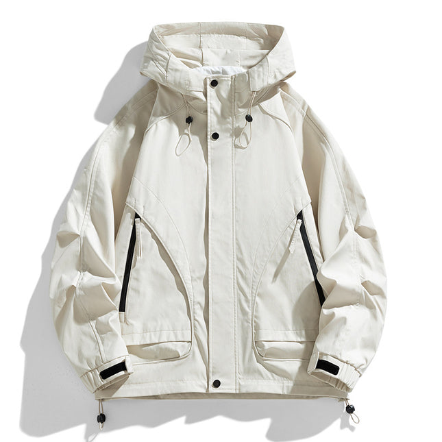 Spring And Autumn High-grade Simple Versatile Trench Coat Windproof Hood Jacket