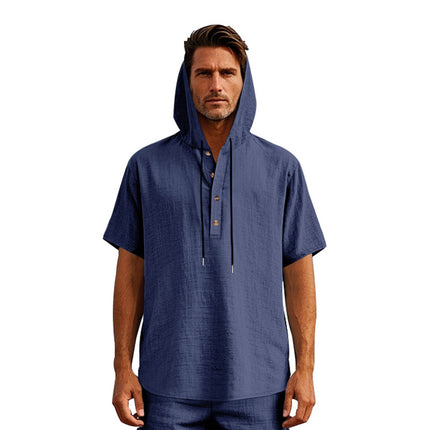 Linen Short-sleeved Men's T-shirt Simple