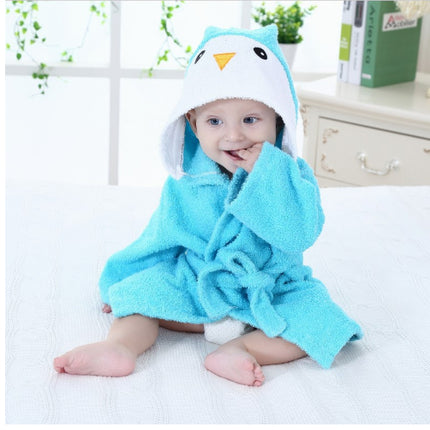 Babies Hooded Absorbent Animal-shaped Bathrobe