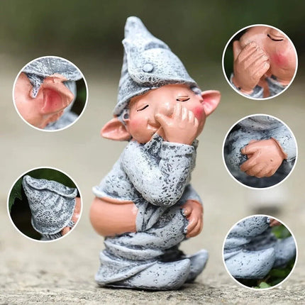 Pooping Naughty Gnome Miniature Statue Funny Resin Home Garden Ornament