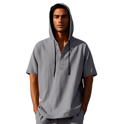 Linen Short-sleeved Men's T-shirt Simple