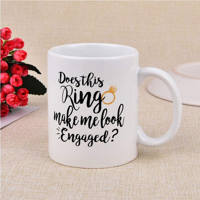 Engaged Mug, New Gift For Women, A Ceramic Coffee And Tea Cup 325ml