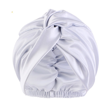 Europe And The United States Popular Imitation Silk Double Layer Nightcap Cross Twist Cap