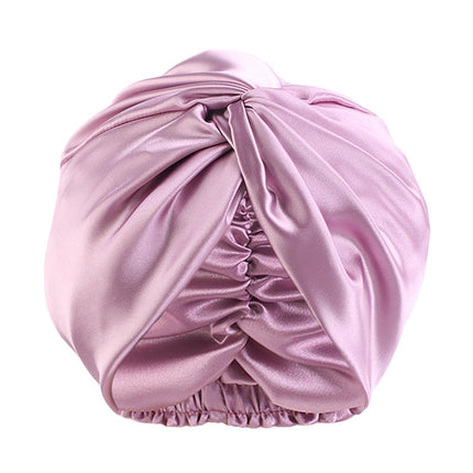 Europe And The United States Popular Imitation Silk Double Layer Nightcap Cross Twist Cap