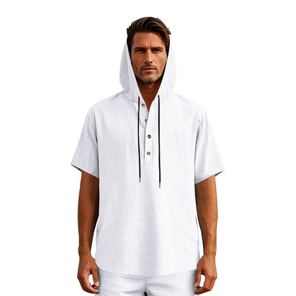 Linen Short-sleeved Men's T-shirt Simple
