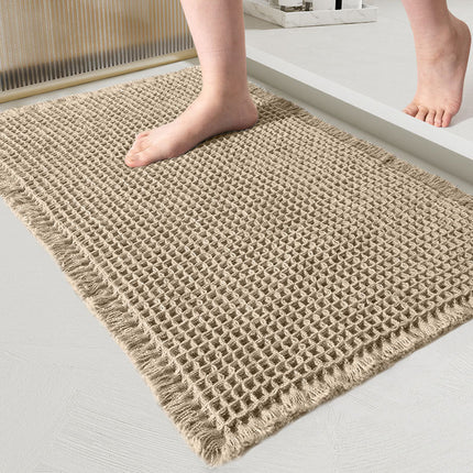 Simple Bathroom Absorbent Stain-resistant Waffle Mat