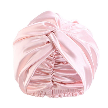 Europe And The United States Popular Imitation Silk Double Layer Nightcap Cross Twist Cap