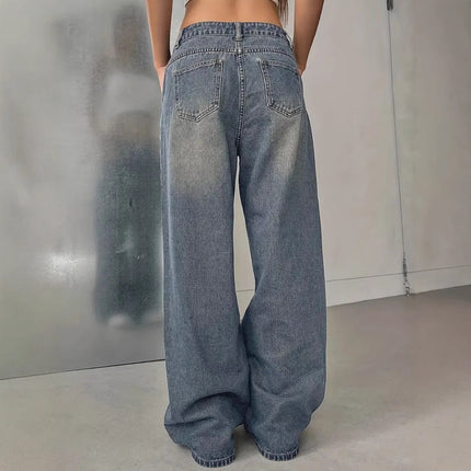 Women's Washed Vintage Denim Pants
