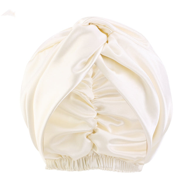 Europe And The United States Popular Imitation Silk Double Layer Nightcap Cross Twist Cap