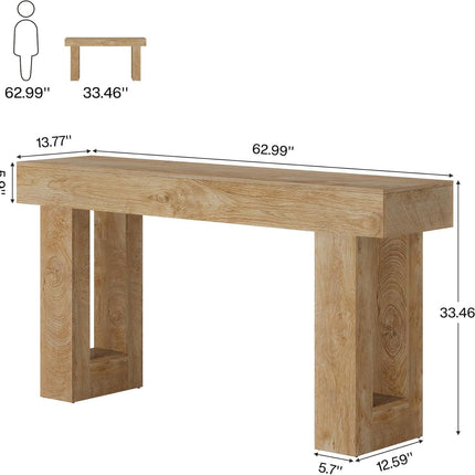 Console Table, Wooden Rectangular Sofa Table Behind The Couch