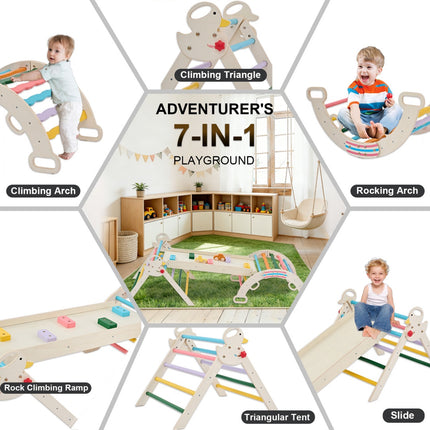 9-in-1 Wooden Indoor Climbing Set, Arches, Ramps And Ladders, Foldable Children's Climbing Frame