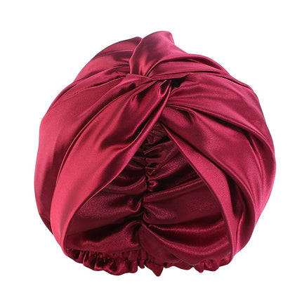 Europe And The United States Popular Imitation Silk Double Layer Nightcap Cross Twist Cap