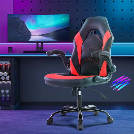 Leather Ergonomic Office Chair Swivel Computer Gaming Chair With Lumbar Support