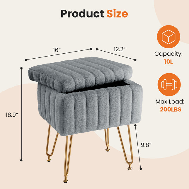 Dressing Stool And Chair With Storage Space