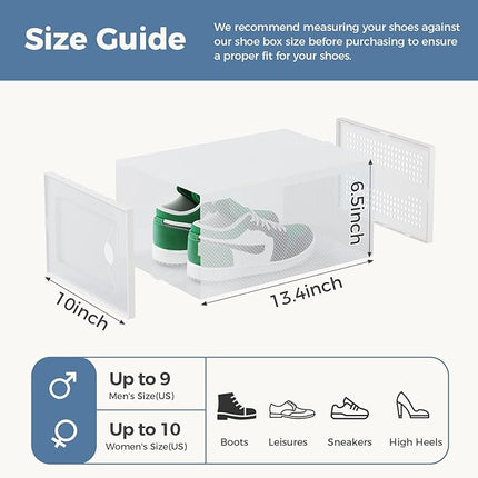 Stackable Shoe Storage Box With Lid, Large Shoe Rack And Storage Shelf, Shoe Display And Storage Container