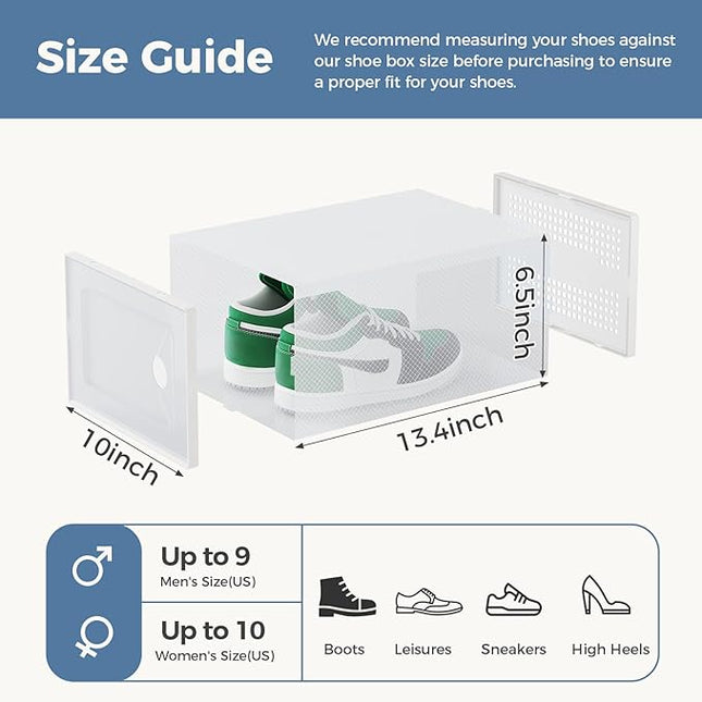 Stackable Shoe Storage Box With Lid, Large Shoe Rack And Storage Shelf, Shoe Display And Storage Container