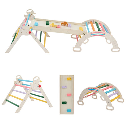 9-in-1 Wooden Indoor Climbing Set, Arches, Ramps And Ladders, Foldable Children's Climbing Frame