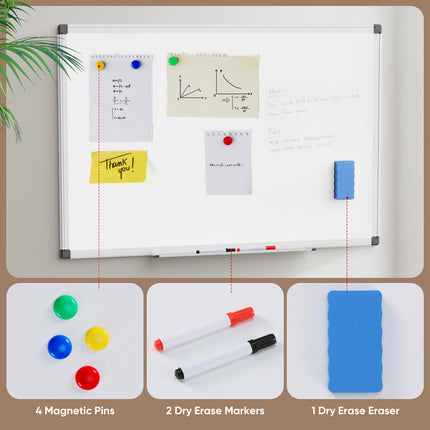 Magnetic Dry Erase Board  36 X 24 Inches White Board For Home Office School,Sliver Reinforced Aluminum Frame