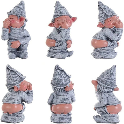 Pooping Naughty Gnome Miniature Statue Funny Resin Home Garden Ornament