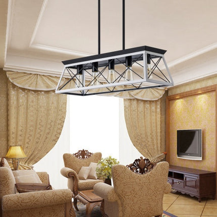 5 Lamps Farmhouse Chandelier Dining Room White