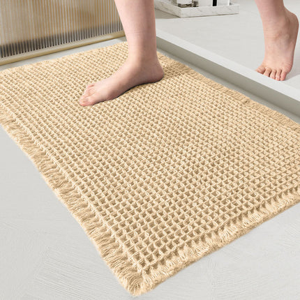 Simple Bathroom Absorbent Stain-resistant Waffle Mat