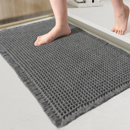 Simple Bathroom Absorbent Stain-resistant Waffle Mat