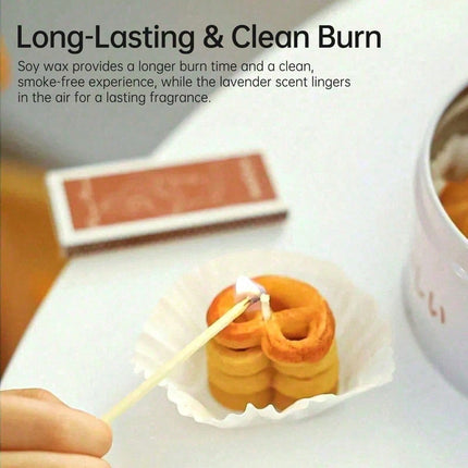Cookie Shape Scented Candle Set 4PCS Coffee & Milk Aroma For Home Decor